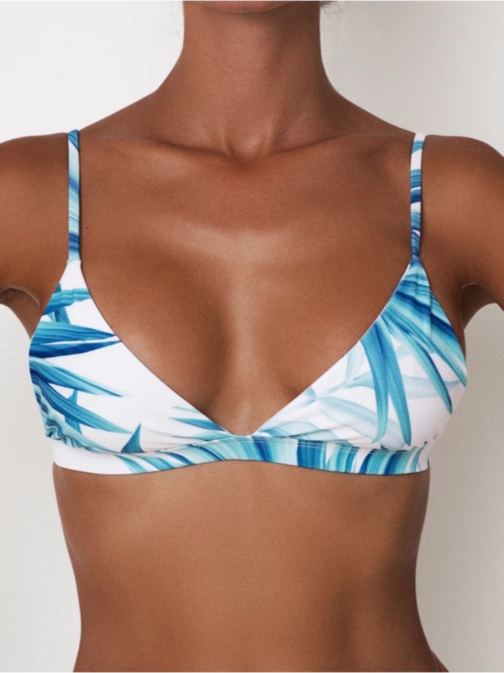 Vaya island Blue Tropical Leaf Triangle Bikini set - Women Swim